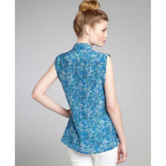 $235 WINTER KATE Nicole Richie COBALT PLATTER SILK Tank ( S ) - Picture 2 of 2